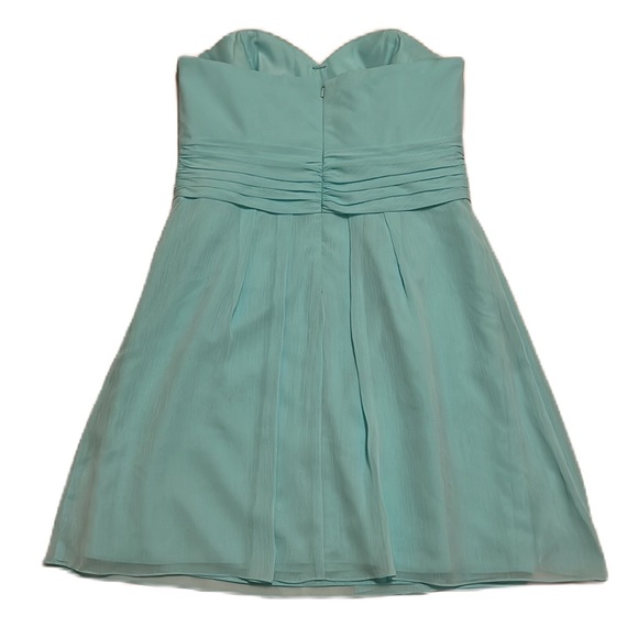 DAVID’S BRIDAL, Strapless, Mini Style Dress, Light Turquoise, Size 12 - Picture 2 of 8